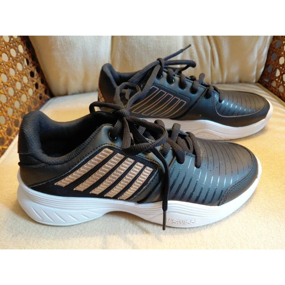 K-Swiss Court Express Womens 10 Tennis Pickleball Shoes Black Rose Gold 95443